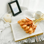 12pcs Artificial Gold Tulips