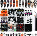 12 Grids Halloween Nail Charms 3D Gothic Flatback Pumpkin Ghost