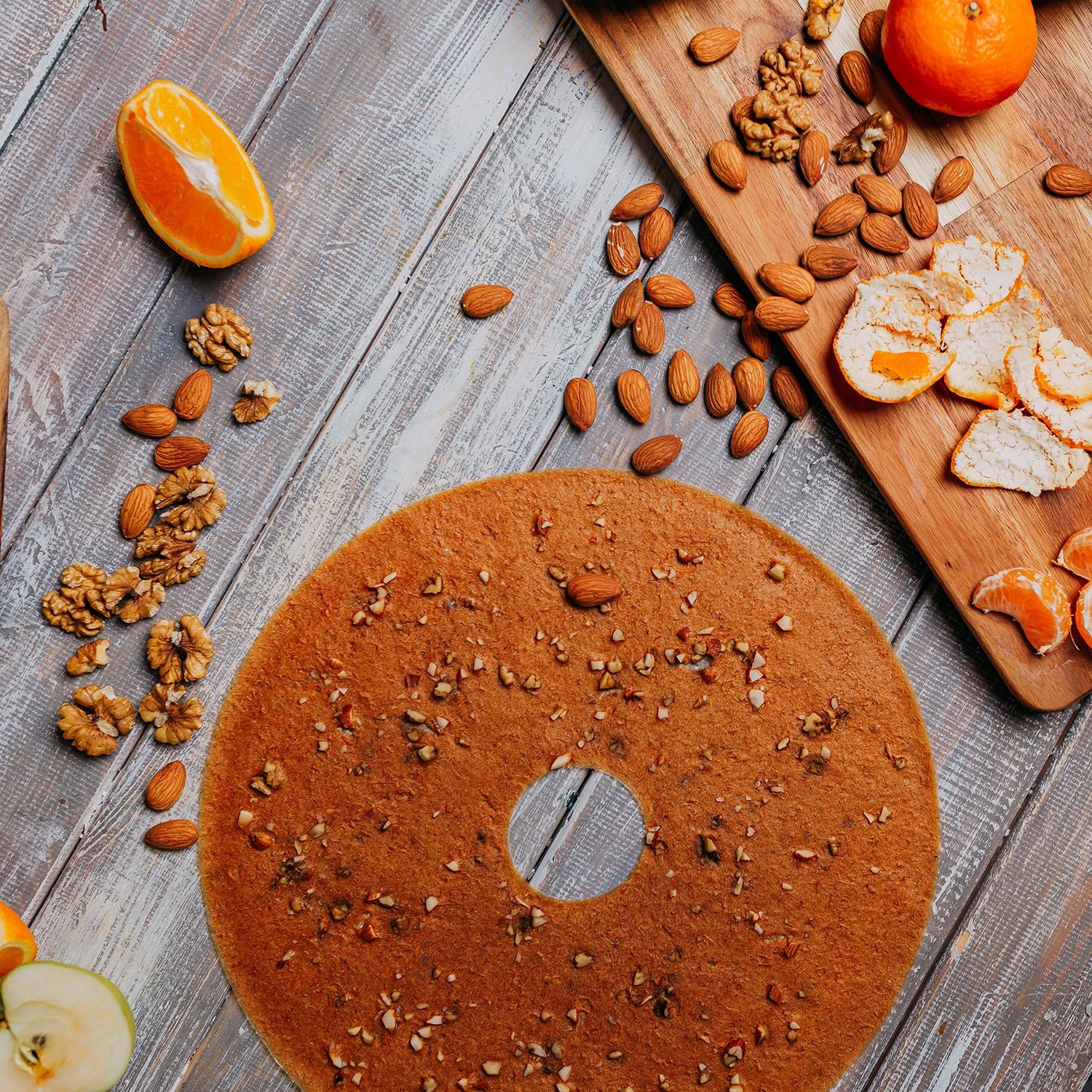 4 Fruit Leather Silicone Dehydrator Sheets with EDGES - NON-Toxic for Nesco Round Dehydrators Lip Mold Hold Batter