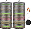 2-Pack 6-Layer Mesh Drying Rack Hanging Design with Green Zippers for Dehydrating, Indoor and Outdoor (Pruning Shears