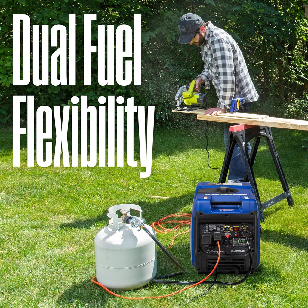 5000 Peak Watt Super Quiet Dual Fuel Portable Inverter EFI Generator, Remote Electric Start, Gas & Propane Powered