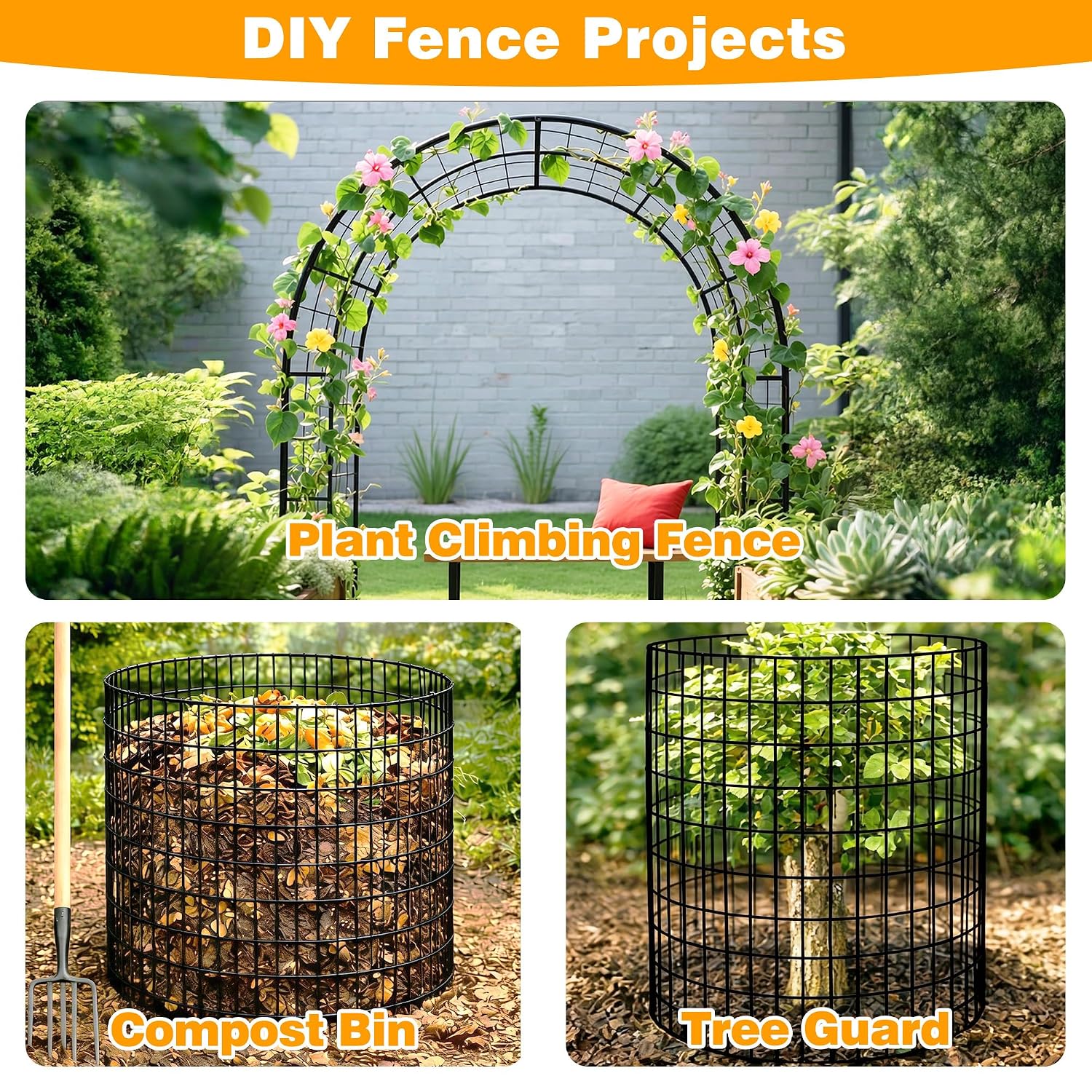 Black PVC Coated Welded Wire Fencing, 72in High x 100ft Long, 2 inch x 3 inch 16GA 2/3/4/5/6 Ft Tall Welded Wire