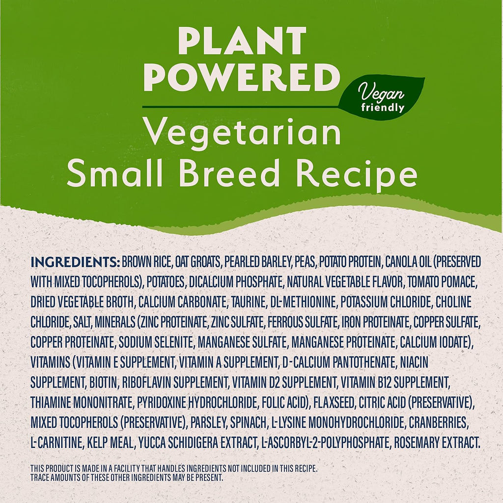 Limited Ingredient Dog Food, Small Breed, Vegetarian, 4 lb