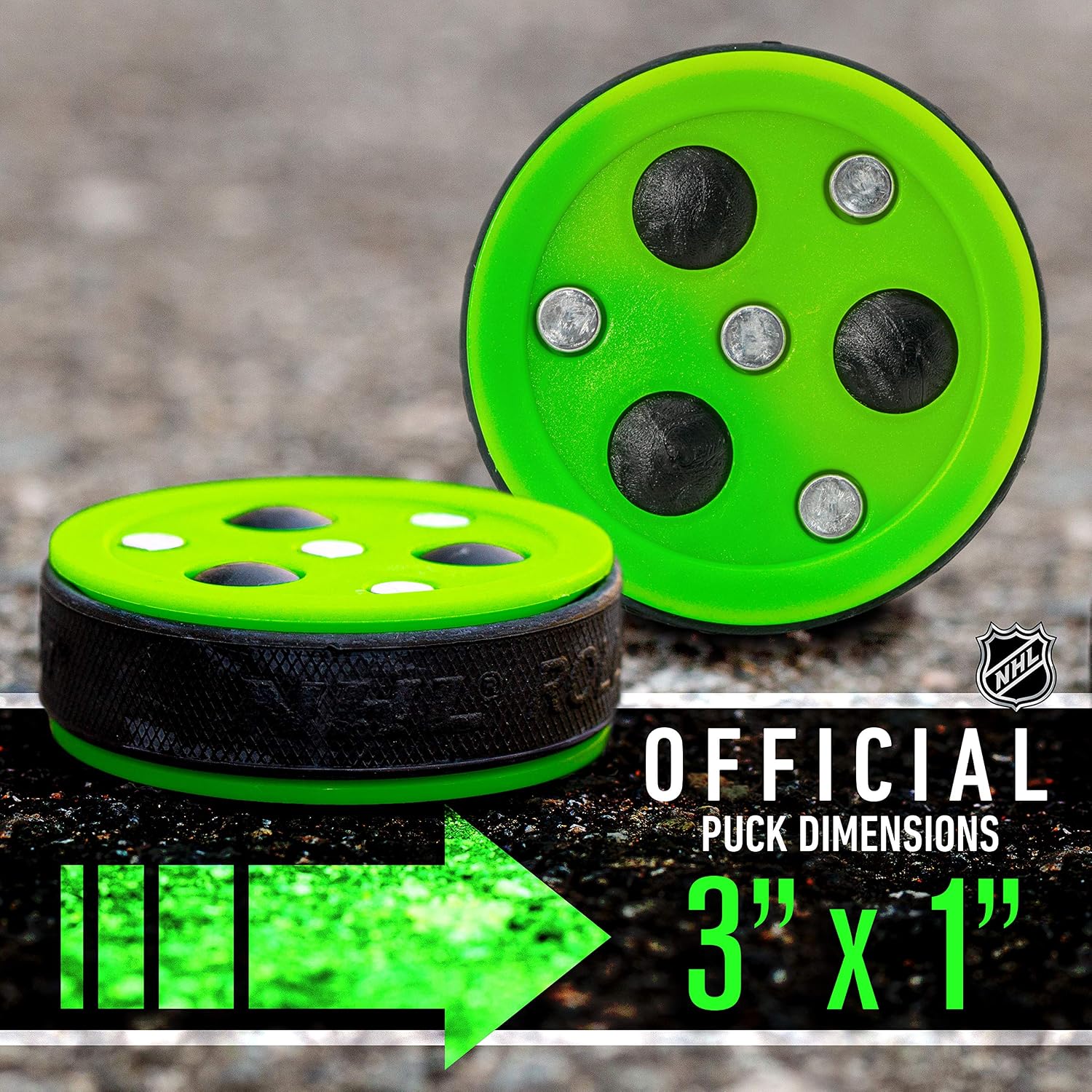 Franklin Sports NHL Street Hockey Puck - X3 Roll-a-Puck Outdoor Roller Hockey Puck - Official Size Street Hockey Puck
