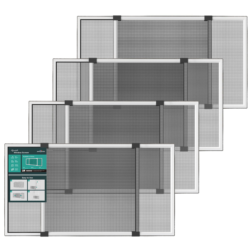 Expandable Window Screen, 15" H x 21.6" - 40" W, 4 Pack