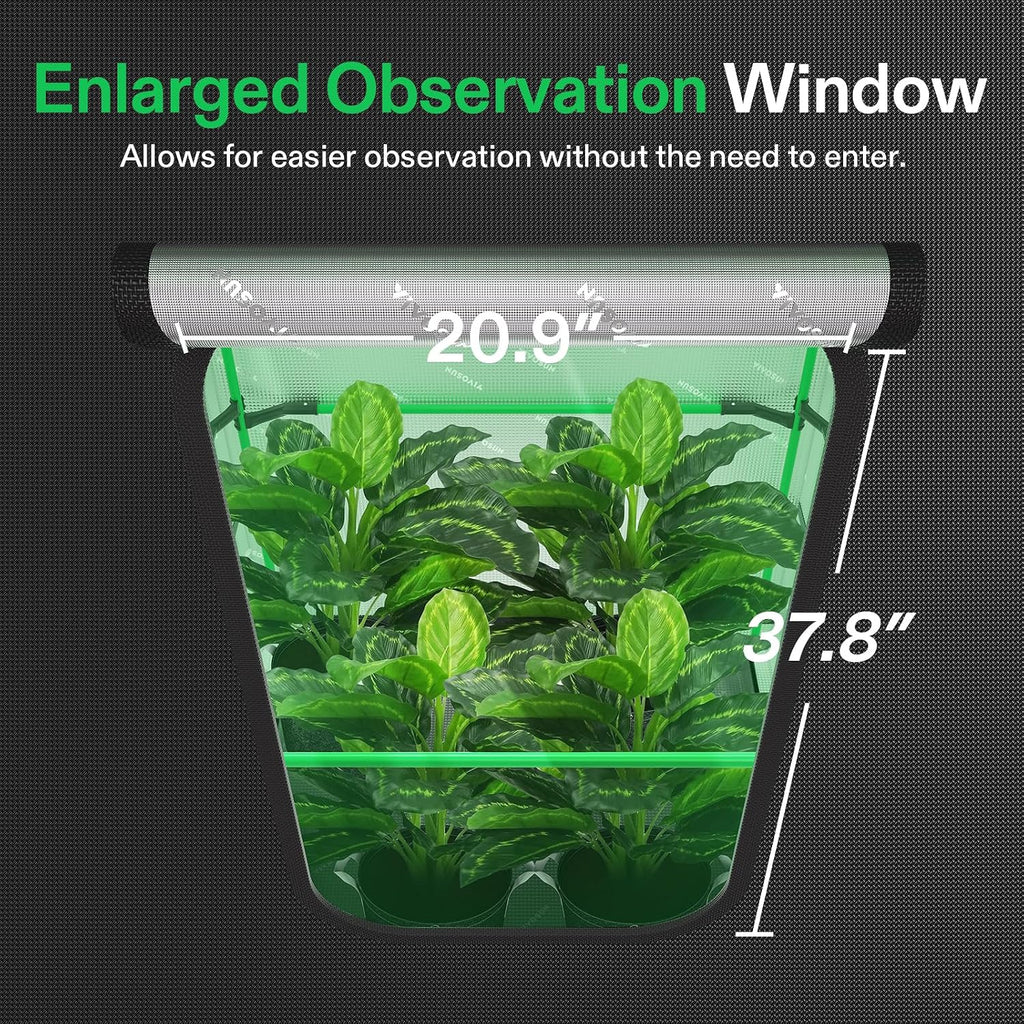 P448 4x4 PRO Grow Tent with High CFM Kit, 48"x48"x 80" | Large Observation Window, Thickest 1" Poles, 2000D Oxford