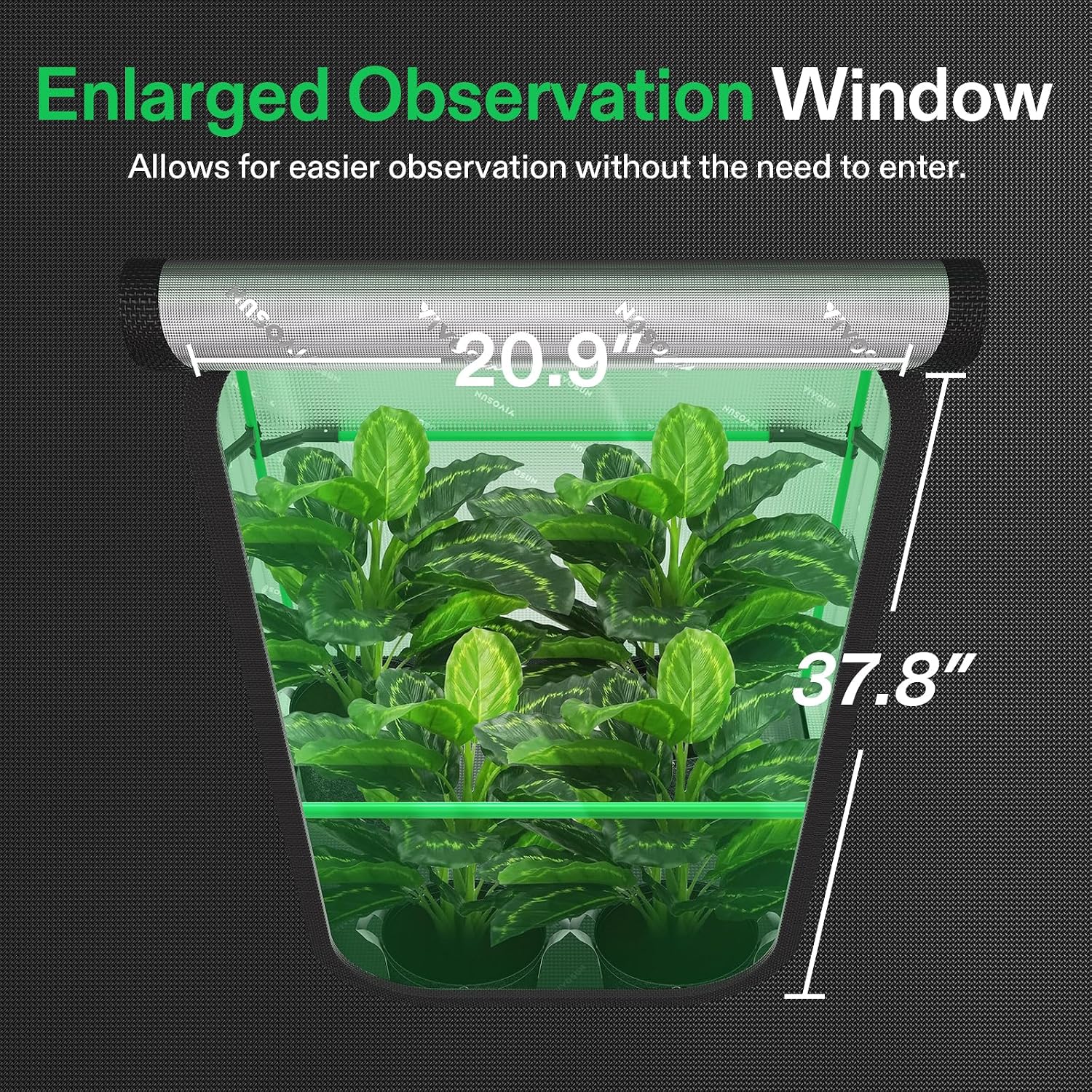 P448 4x4 PRO Grow Tent with High CFM Kit, 48"x48"x 80" | Large Observation Window, Thickest 1" Poles, 2000D Oxford