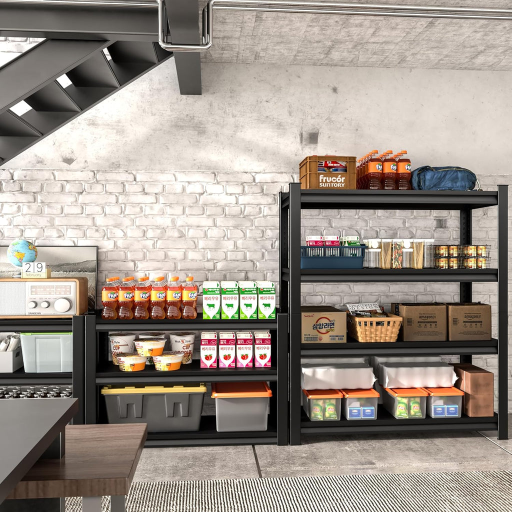 48" W Garage Shelving Heavy Duty, 2200LBS Loads Adjustable Garage Storage Shelves,4-Tier Metal Storage Racks and