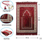 TB Islamic Prayer Rug Plush Soft Velvet Muslim Mat Unique Arabic Turkish African Embroidered Design Prayer Bead Daily