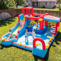 Bounce House Water Slide,18 in 1 Inflatable for Kids | Outdoor Water Park Bouncy House with Dual Slide,Big Splash