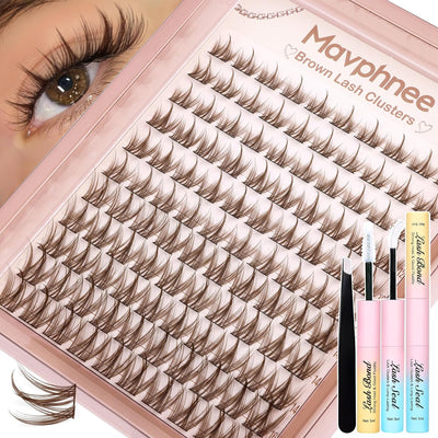 Brown Lash Clusters Kit Fairy Lash Extensions Kit Anime Eyelash Clusters Spiky Cluster Eyelash Extensions Natural