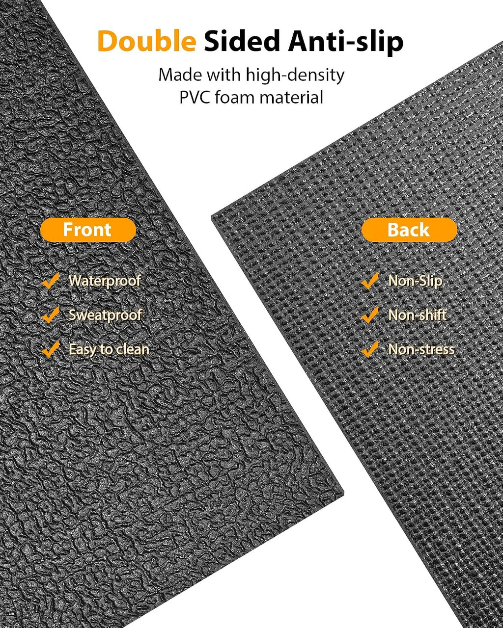 Foldable Rubber Treadmill Mat - Exercise Bike Mat with Waterproof | Non-Slip, Shock Absorption, Exercise Equipment