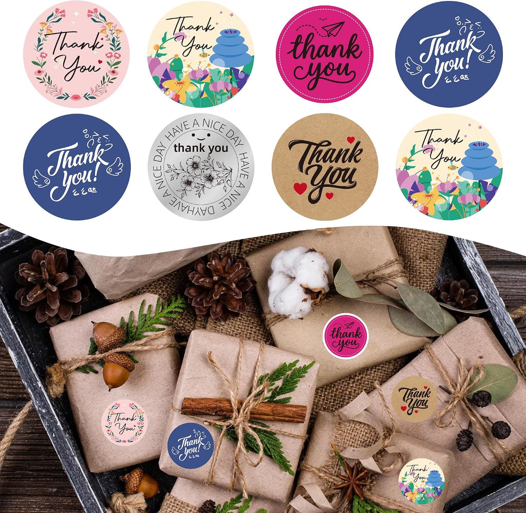 Thank You Stickers Rolls 3000 Pcs,6 Rolls of 500 Sheets Each