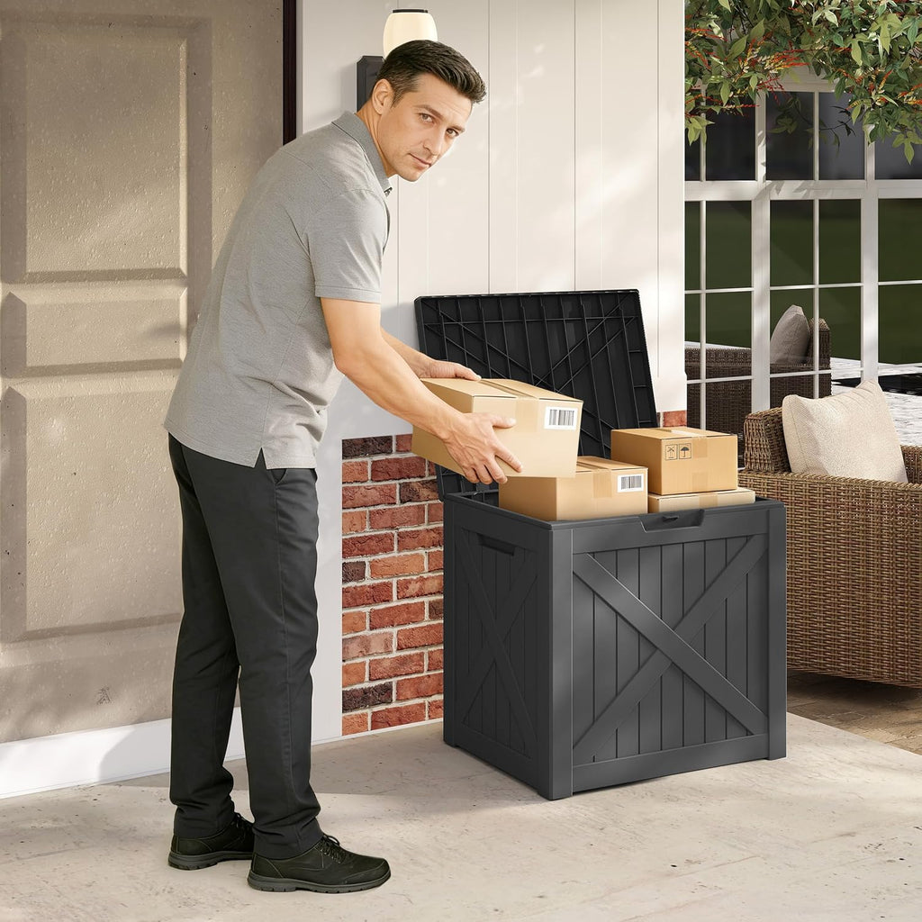 40 Gallon Outdoor Package Delivery Box with Lockable, Waterproof & Weatherproof Secure Parcel Drop Box for Porch