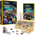 National Geographic Semi-Precious Gemstone Dig Kit for Kids - 15 Real Gems Including Amethyst, Garnet, Opal, Blue