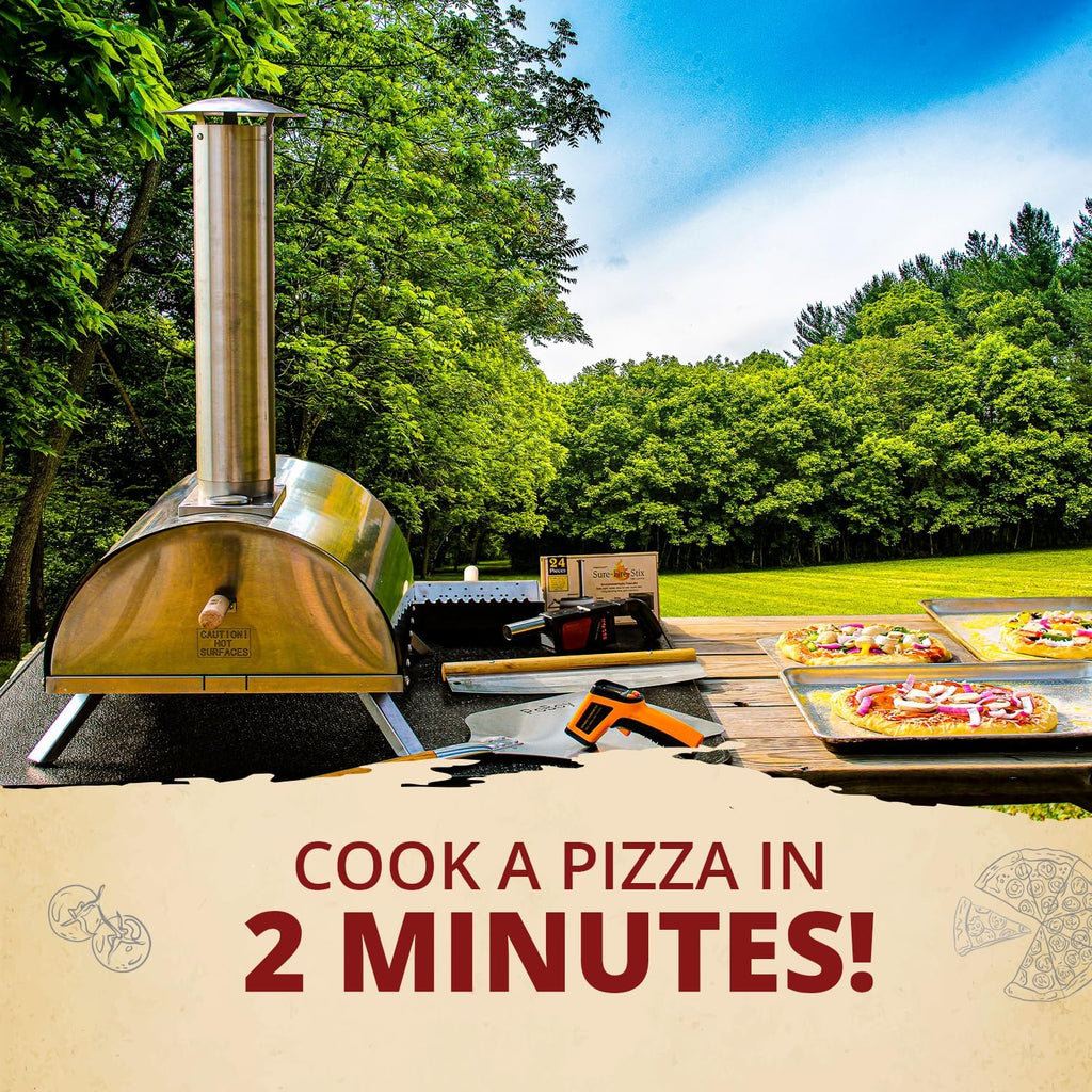 Portable Wood-Fired Pizza Oven Kit, 800°F, 13" Stone