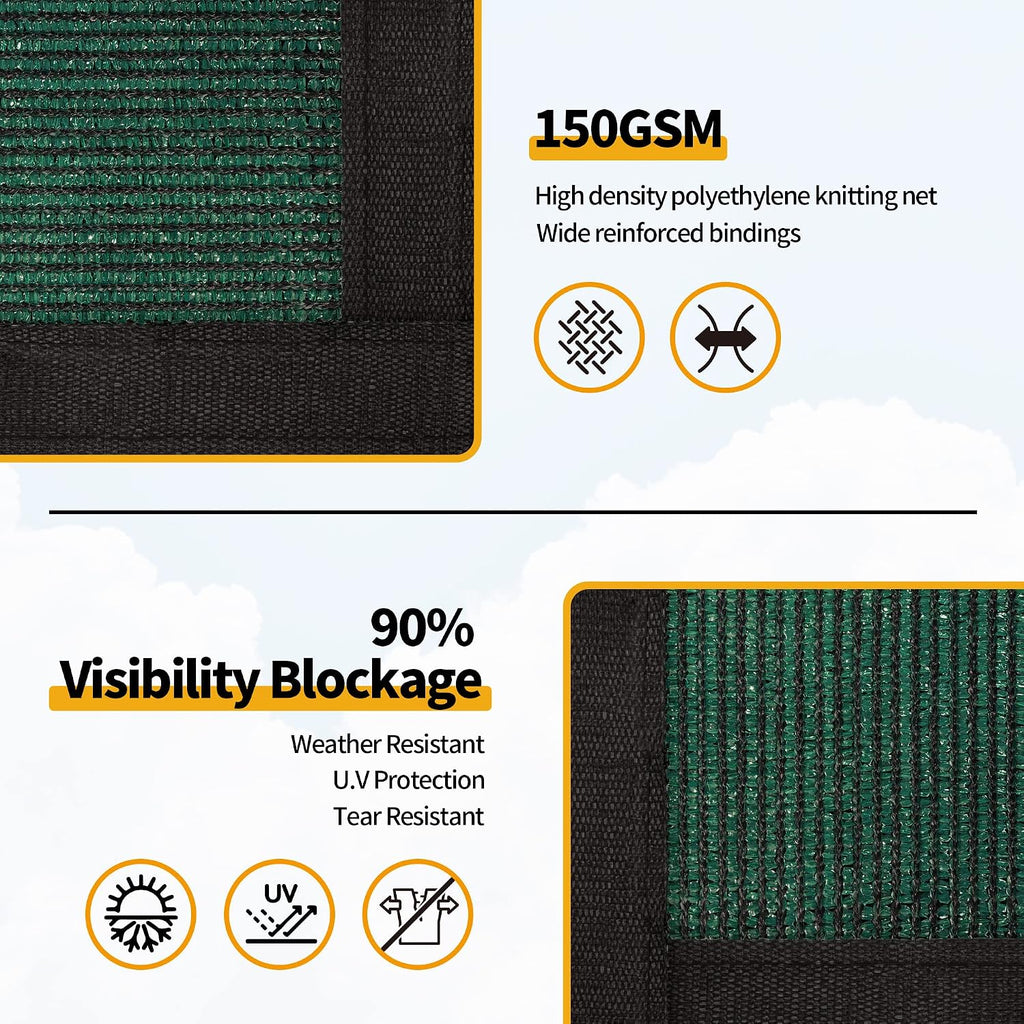 Privacy Fence – 6' x 50' Heavy Duty Privacy Screen with Bindings & Brass Grommets, Commercial & Residential Fence