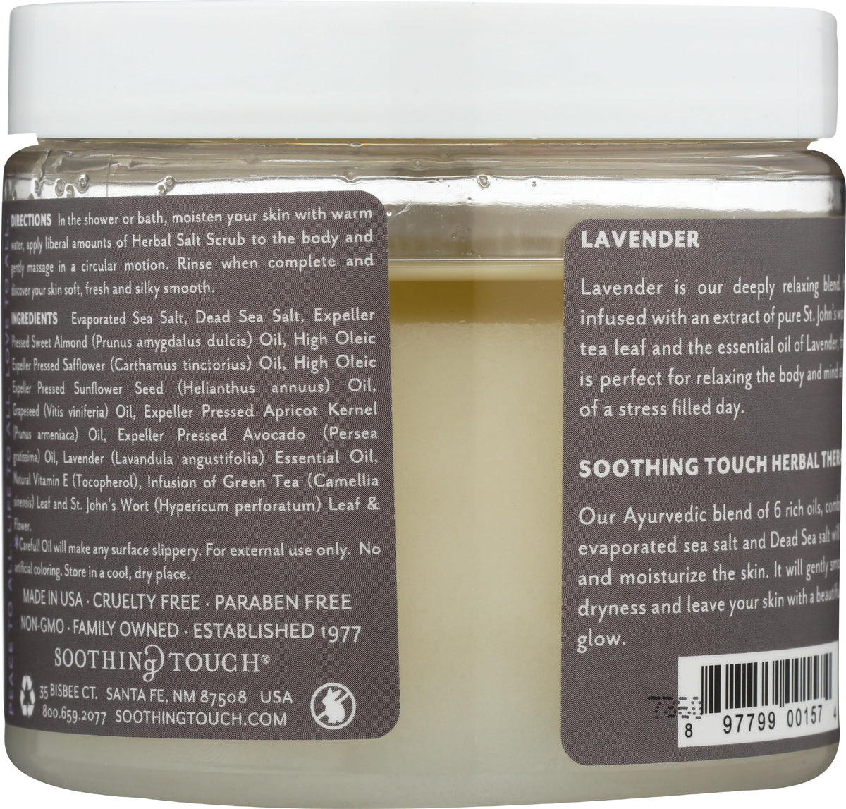 Herbal Salt Scrub, Lavender - 20 Oz