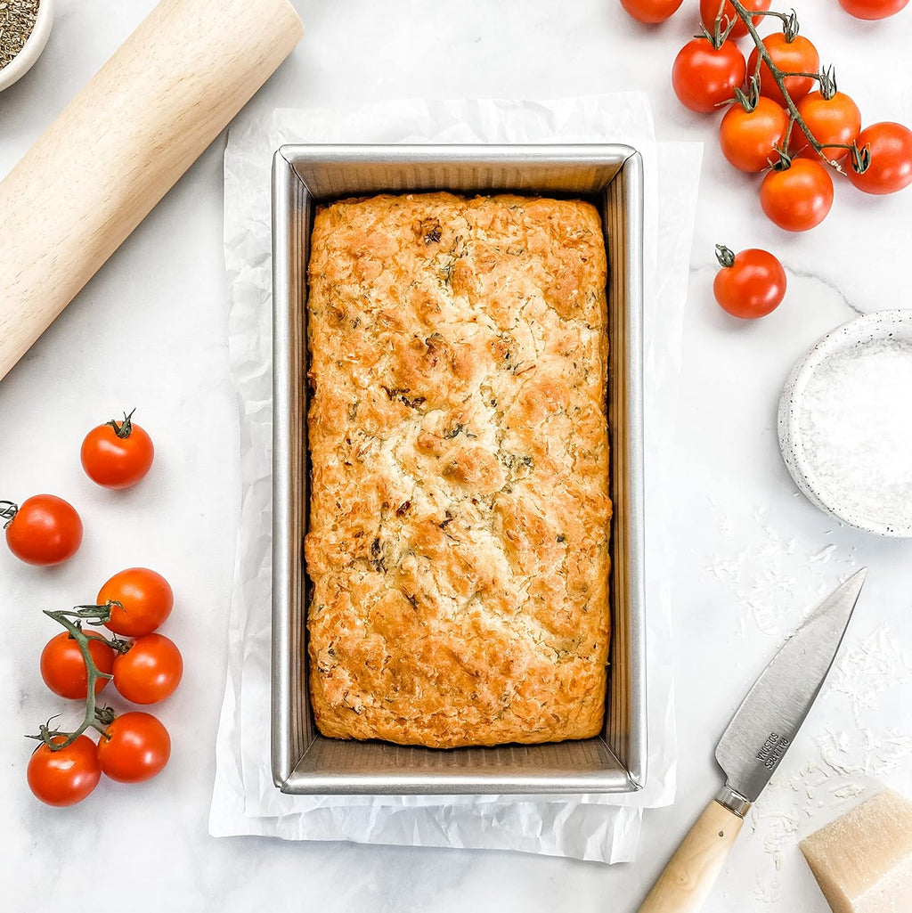 Bakeware Aluminized Steel Loaf Pan, 5"D x 10"W x 3"H, 1.5 Pound