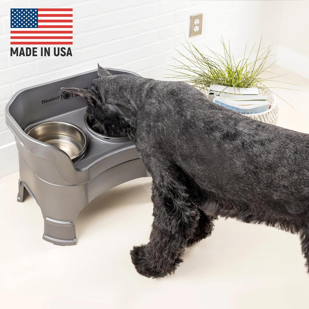 Neater Feeder Deluxe Mess-Proof Elevated Dog Bowls for Large Dogs (40+ lbs), 2 Height Adjustable (14.5” & 17.5”)