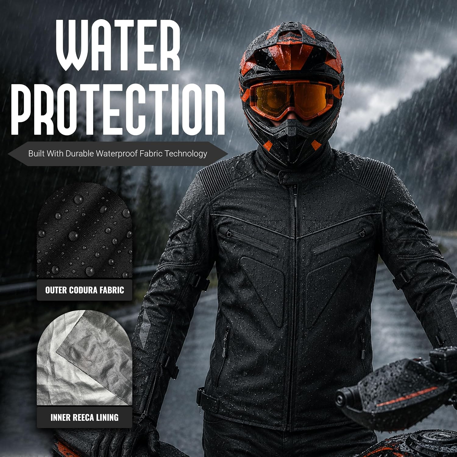 Mens Motorbike Jacket Waterproof CE Armored For Bikers Boys Coat Protective Cordura Textile Motorcycle Jacket