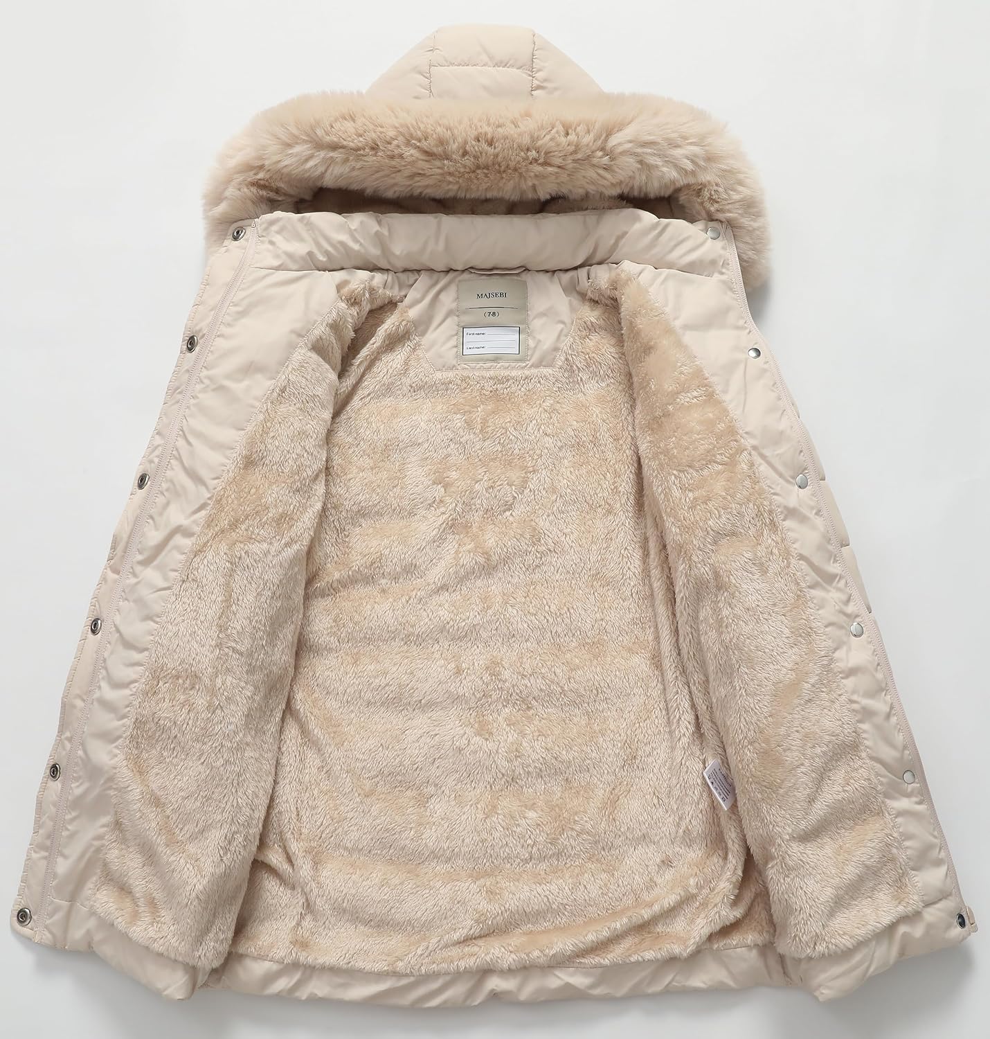 Girls Long Puffer Winter Coat Kid's Removable Hood Parka Jacket | Waterproof Polyester Outer, Soft Fleece Lined