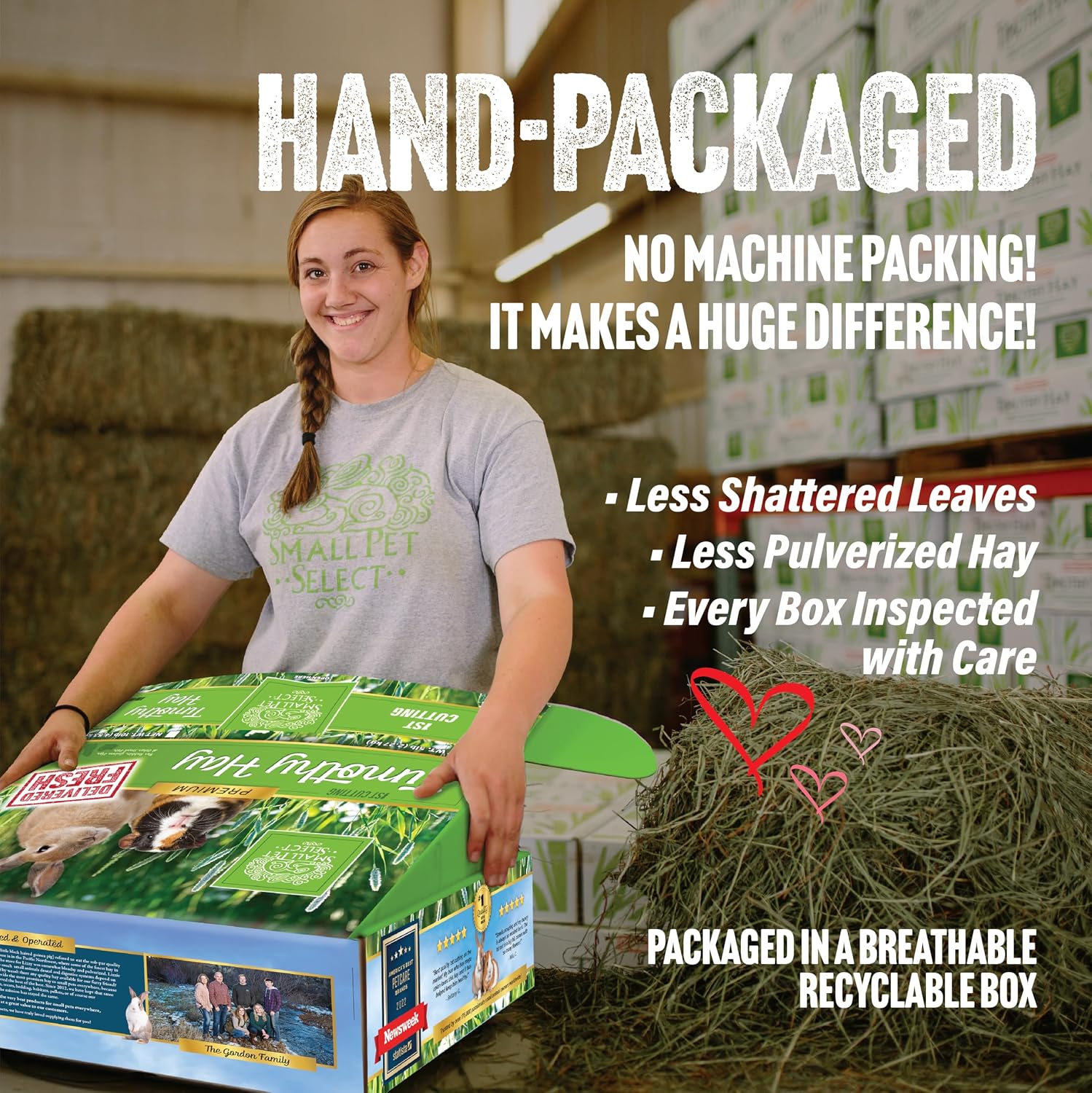 1st Cutting Timothy Hay for Rabbits & Guinea Pigs, 2 lb | High Fiber Natural Hay, Grown in USA, Long Coarse Strands
