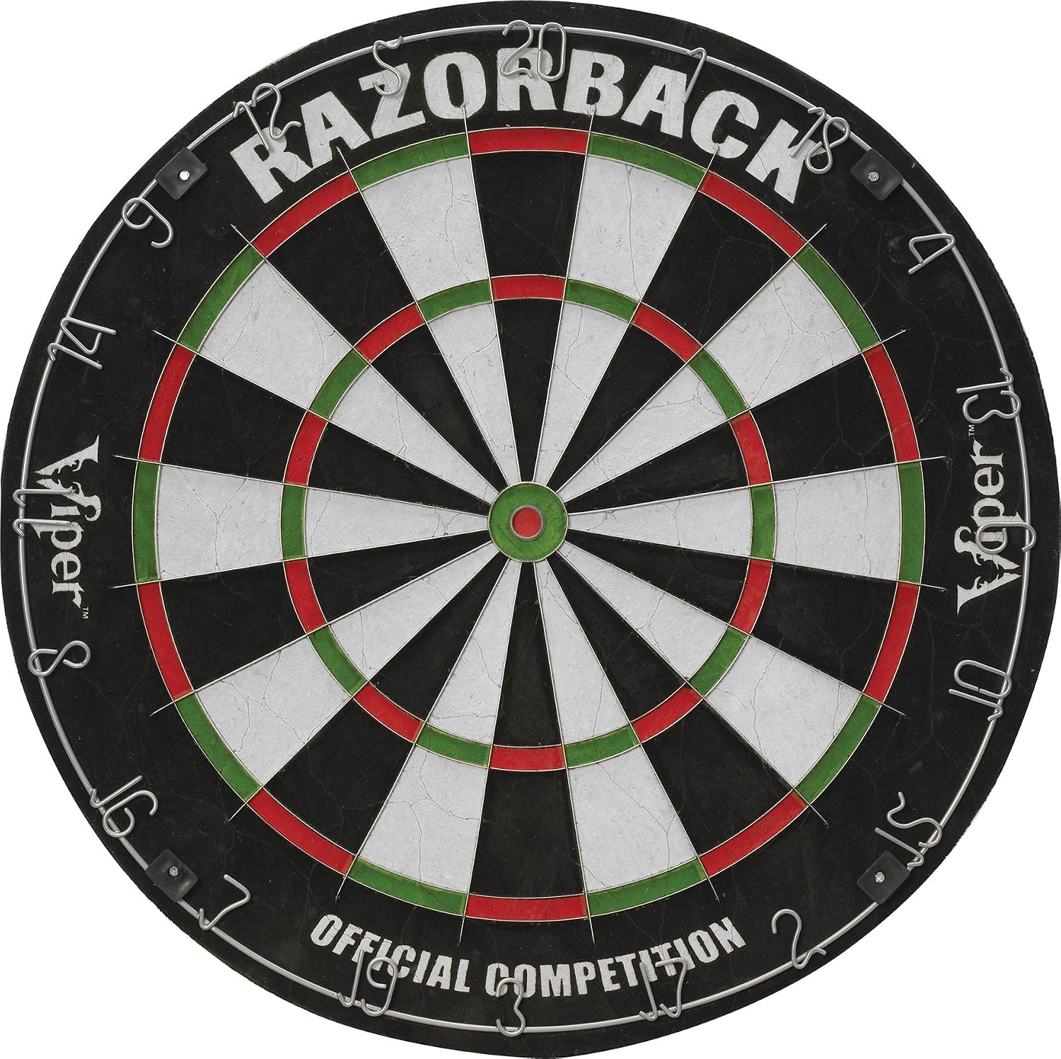 Viper Razorback Regulation Bristle Sisal Steel Tip Dart Board for Adults | WDF Accredited, 17.75 Inch Dartboard