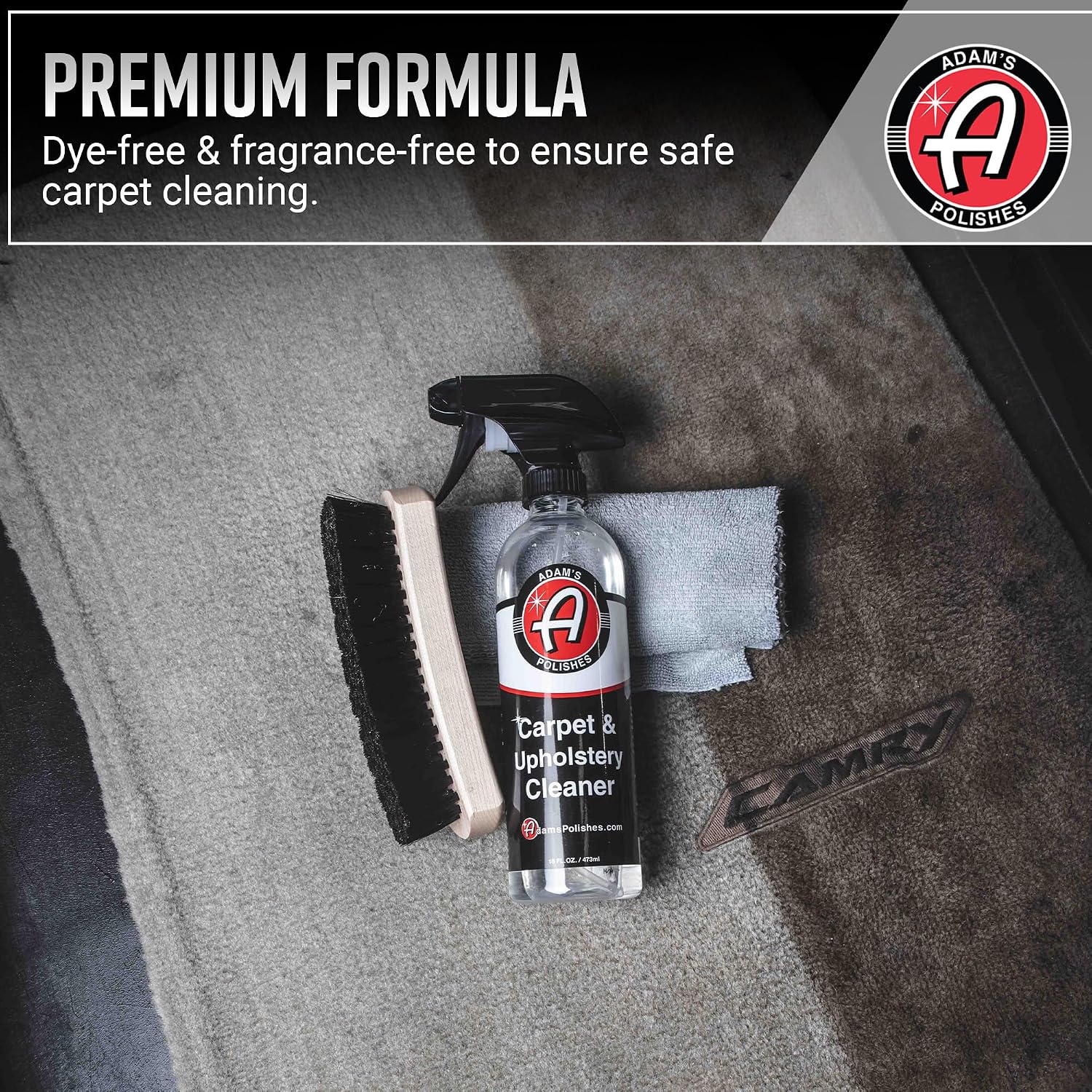Carpet & Upholstery Cleaner (16oz) - Powerful Car Carpet Cleaner For Auto Detailing, Cloth & Fabric Interior Cleaning