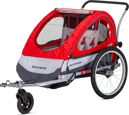 Trailblazer Double Child Bike Trailer, Max of 2 Children with Total Weight of 80 lbs., Canopy, 20-Inch Air-Filled