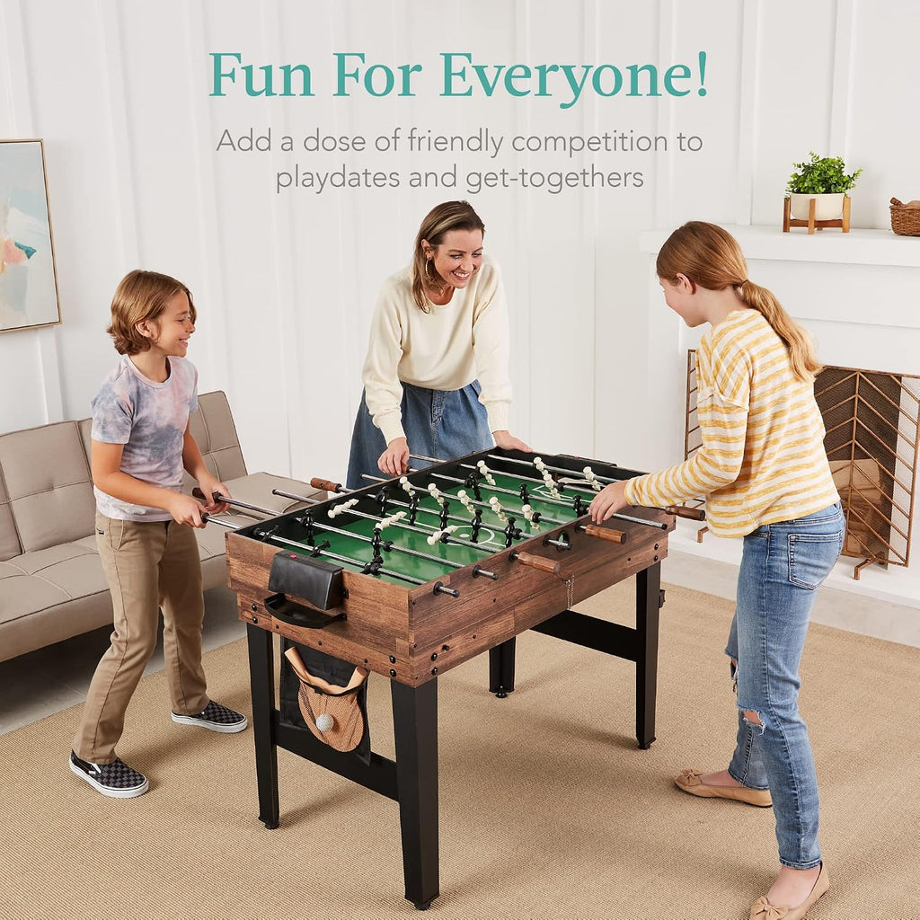 Combo Game Table Set for Home, Game Room, Friends & Family w/Ping Pong, Foosball, Basketball, Air Hockey, Archery