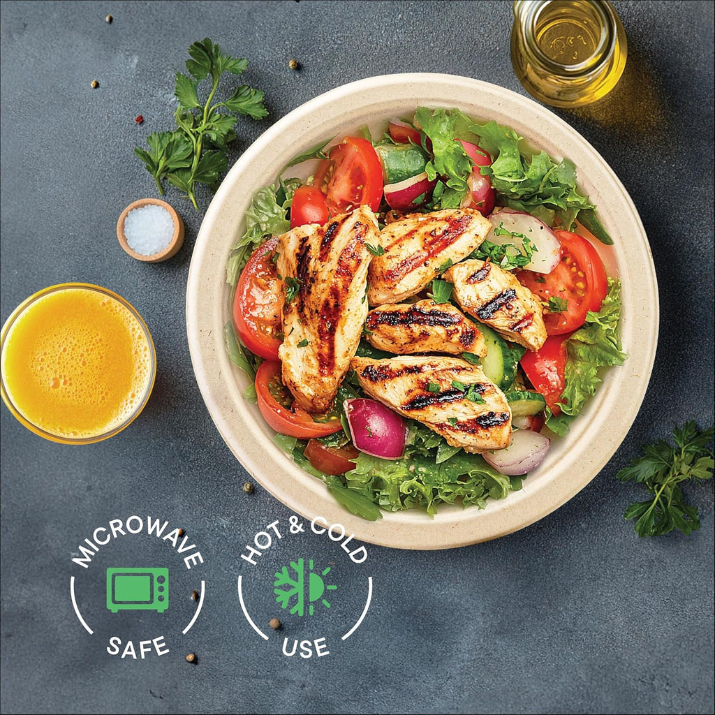 100% Compostable Paper Plates, Heavy Duty Disposable Plates [125-Pack] 9 Inch Plates - Eco-Friendly, Biodegradable