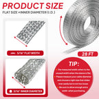 Tinned Copper Braid Cable Wire Shielding Sleeve 5/16 in Wide(0.2 ID)-28ft