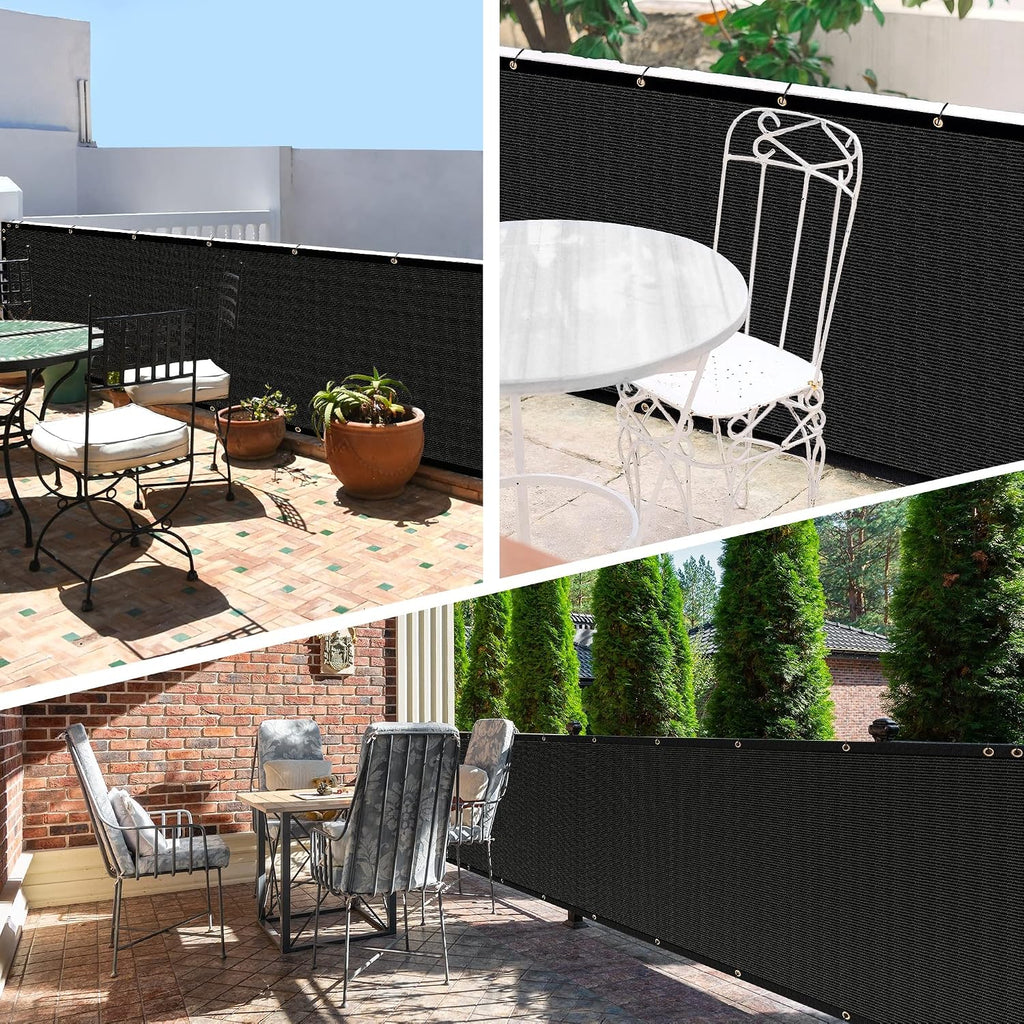6' x 50' Heavy Duty Privacy Screen Fence (Black)