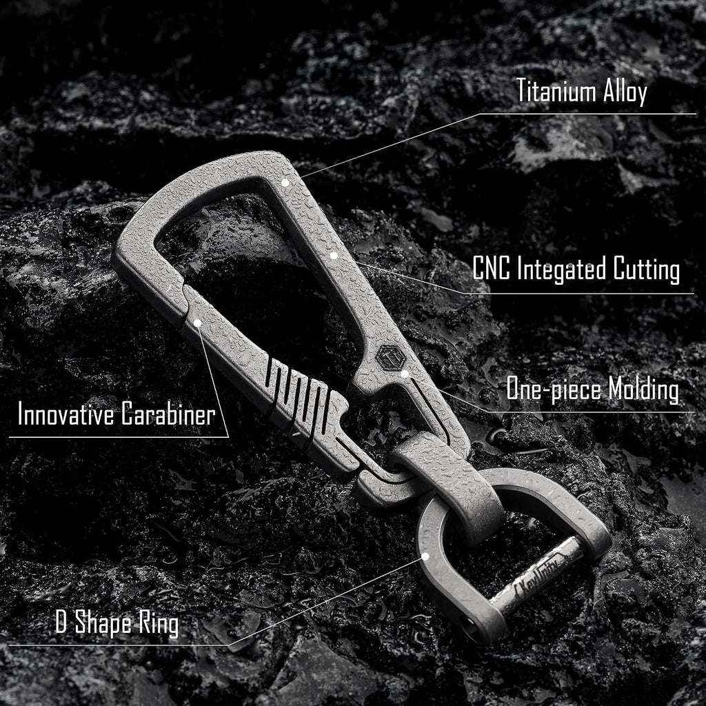 Titanium Carabiner Keychain Clip, Quick Release EDC Key Holder Organizer with Key Ring
