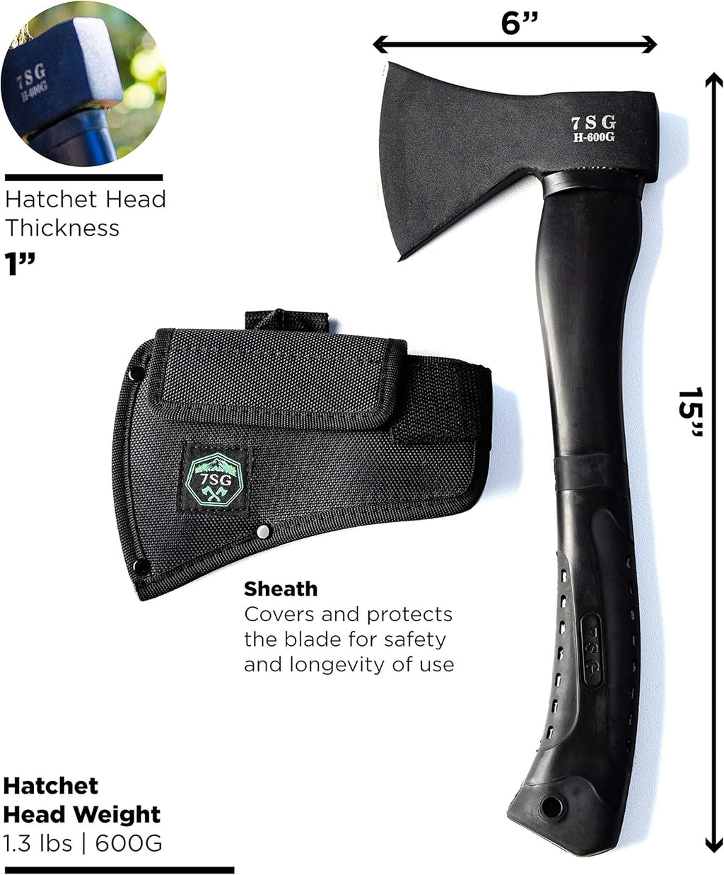 Camping Axe - Camping Hatchet with Sheath -Survival Throwing Axe - Survival Hatchets for Camping and Chopping Wood