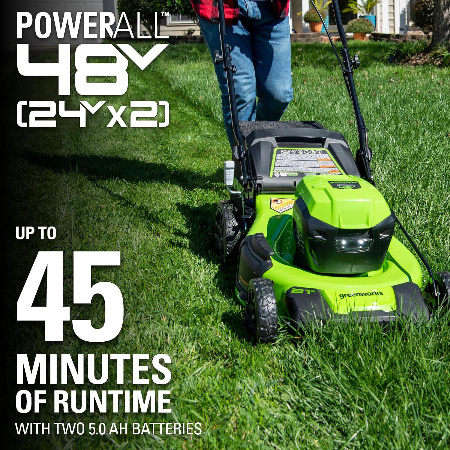 48V 21 in Self-Propelled Lawn Mower, (2) 5.0 Ah Battery Kit