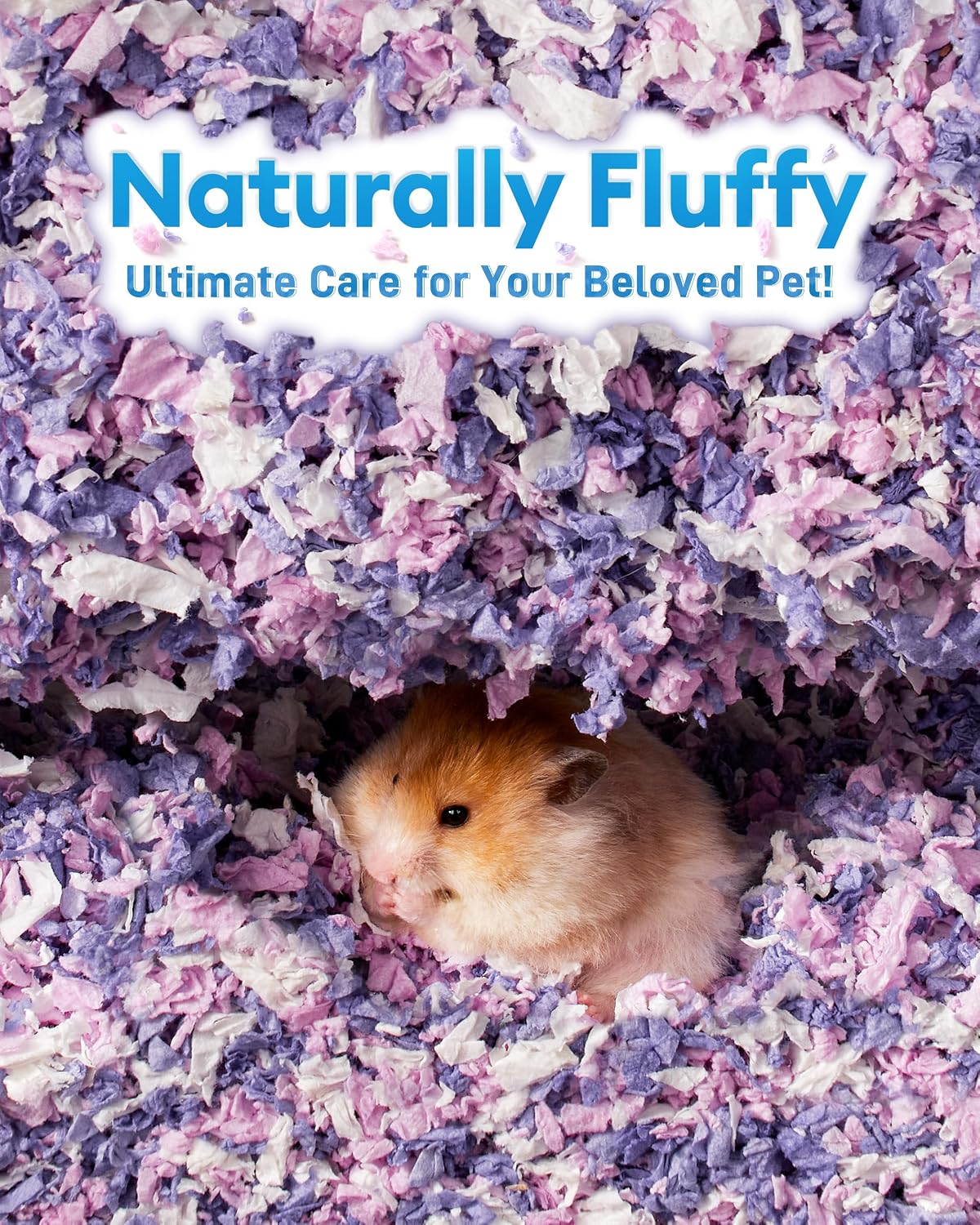 Hamster Bedding 15L, 99% Dust-Free Paper Bedding, Lavender | FSC-Certified Paper Bedding, Compactly Packed to Expand