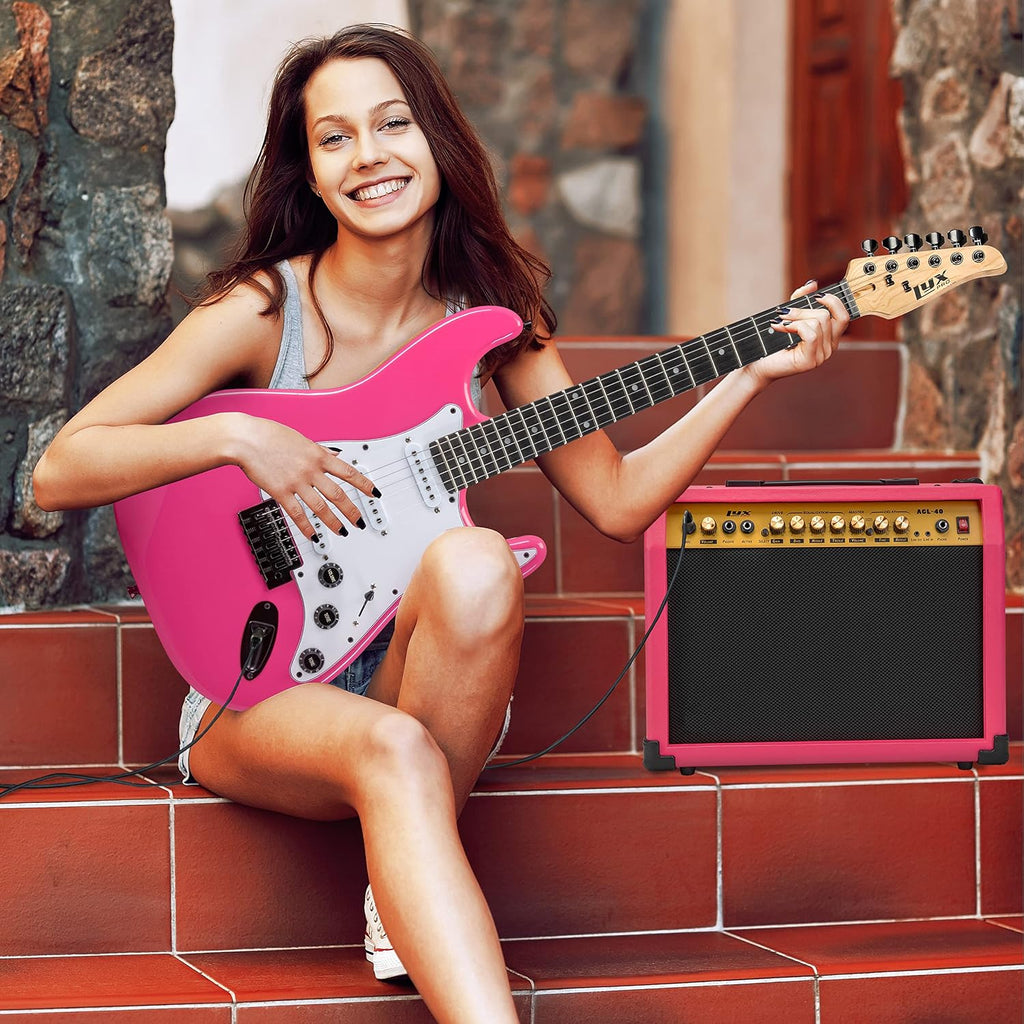 40 Watt Electric Guitar Amplifier | Combo Solid State Studio Amp with 8” 4-Ohm Speaker, Custom EQ Controls, Drive