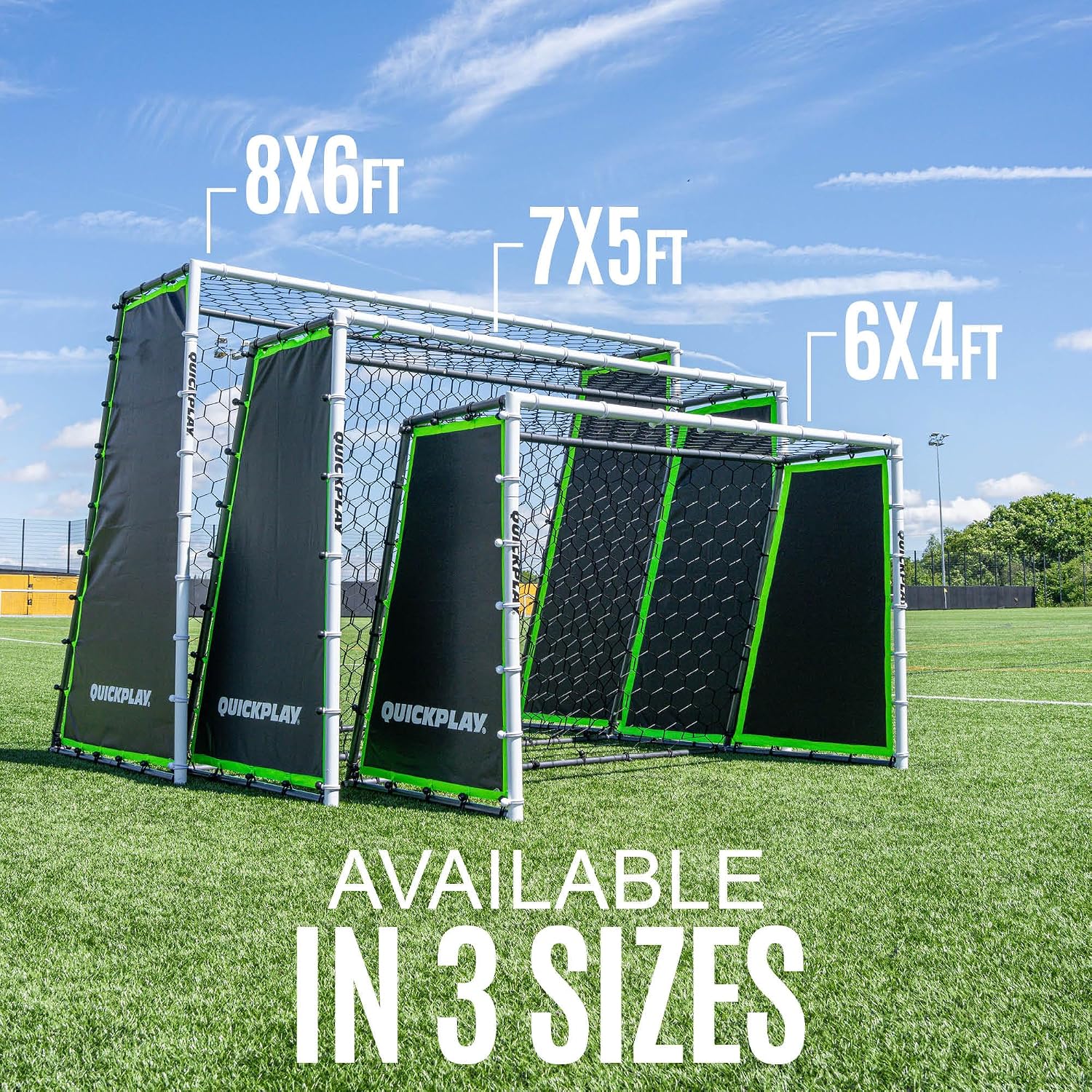 GS Trainer 3-in-1 Soccer Goal and Rebounder for Solo Training | 3 in 1 goal, rebounder & passing wall, Galvanized