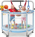 55" Kids/Toddler Trampoline with Safety Enclosure Net,Indoor & Outdoor 440LBS Capacity 6-in-1 Trampoline with