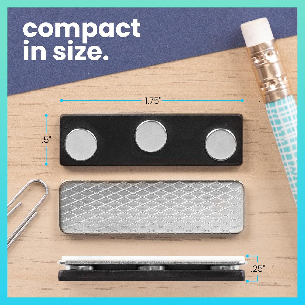 10 Premium Quality Magnetic Name Tag Holders with 3 Neodymium Magnets