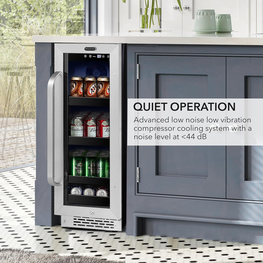 12" Built-in Undercounter Beverage Refrigerator, 75 Can, BBR-638SB