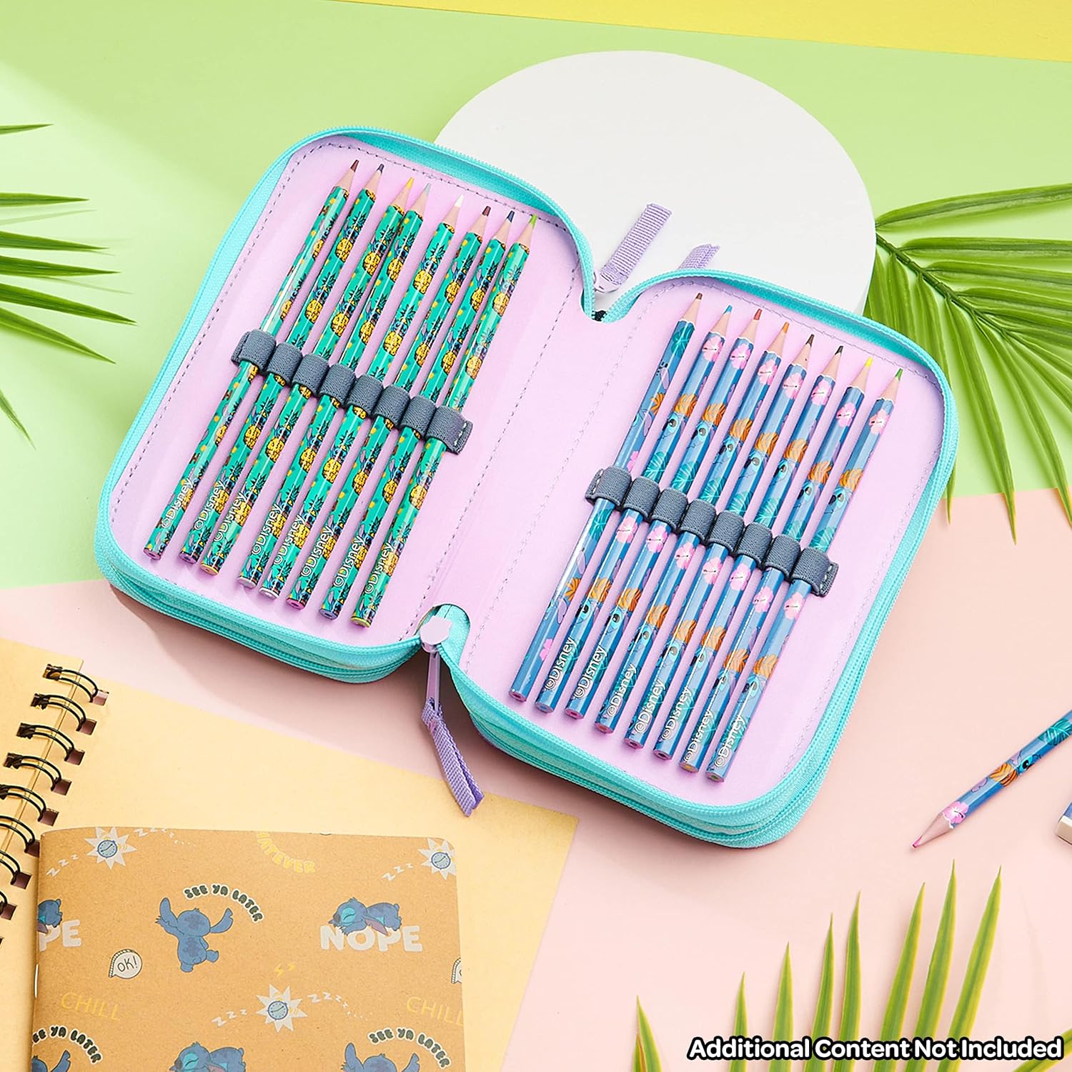 Stitch Filled Pencil Case with Colored Pencils, Markers, Gifts for Girls Kids, Stationery School Art Supplies Pouch