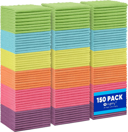 Microfiber Cleaning Cloths,150 Pack Microfiber Towels Bulk, Ultra-Soft & Absorbent Cleaning Rags, Reusable Lint Free