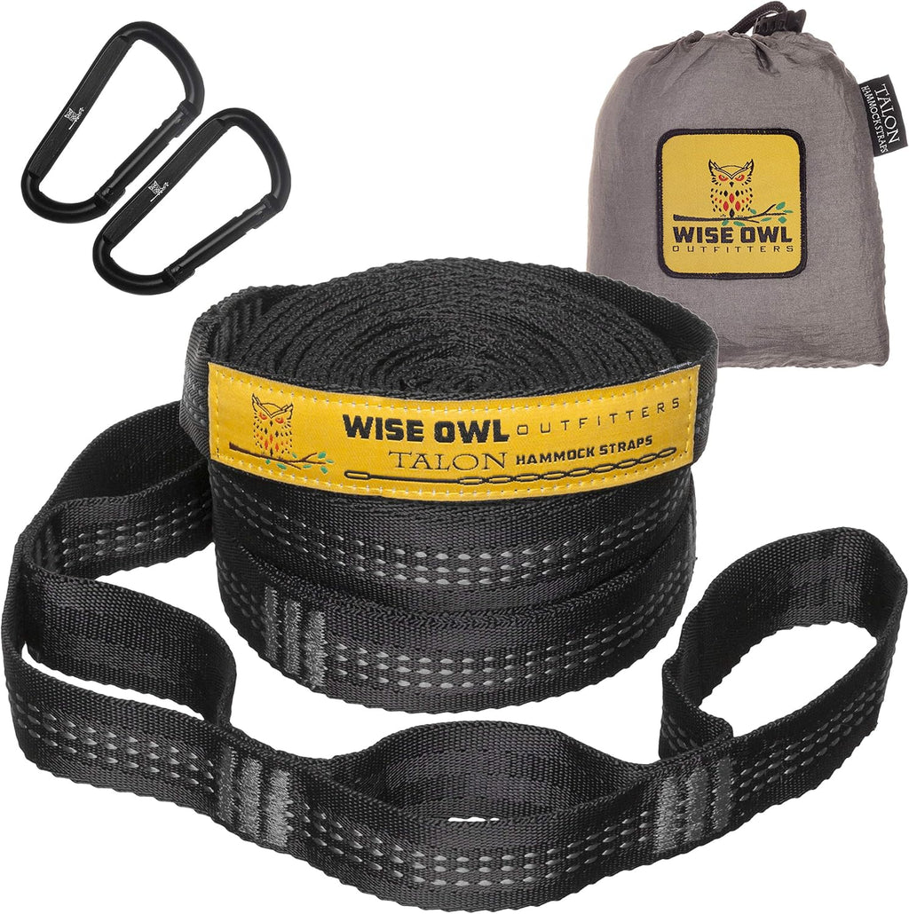 Hammock Straps for Trees – 10ft Heavy-Duty Tree Hanging Kit with Carabiners, 38 Loops & Hooks – Essential Hammock
