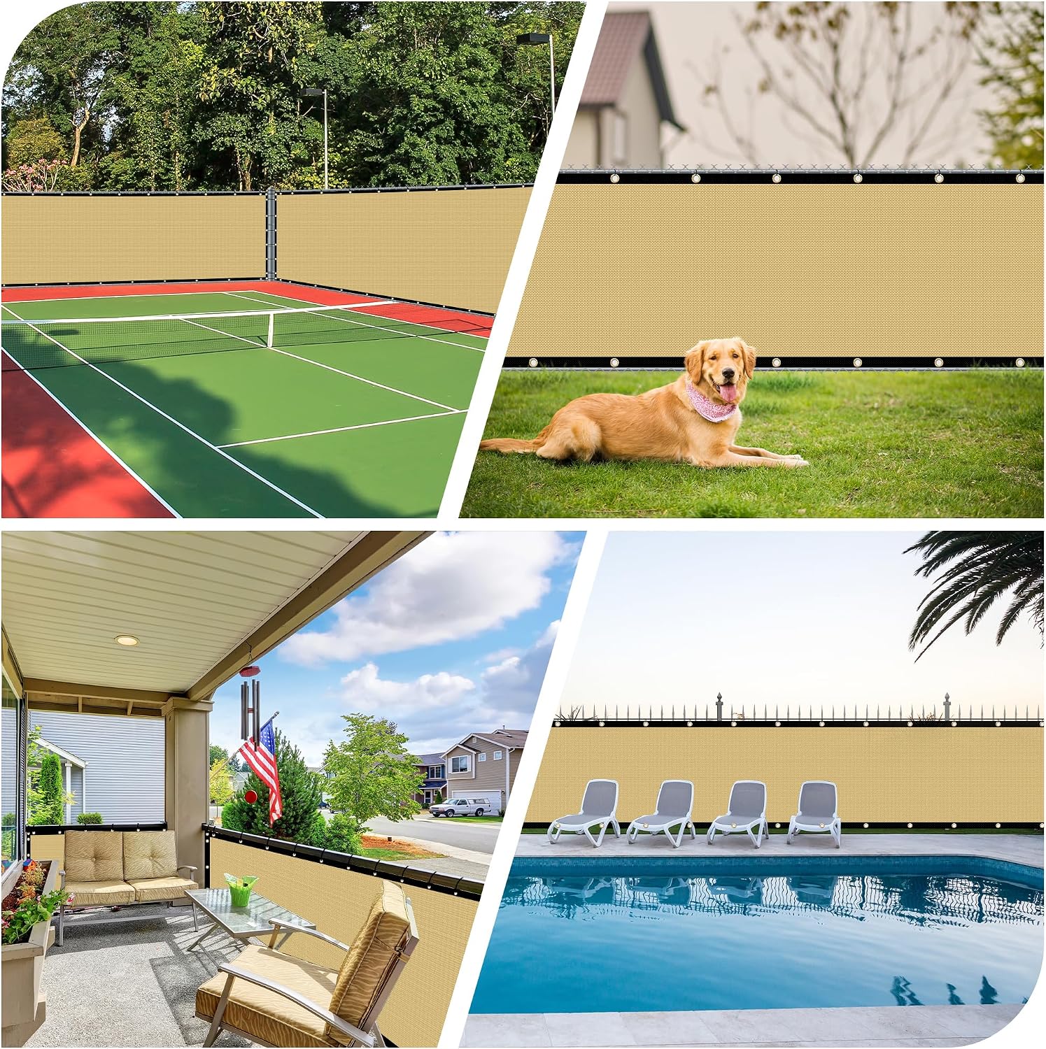 iCover 6x50ft Privacy Screen Fence, Outdoor Fencing Panels, Garden Windscreen Mesh Shade Sail Net Barrier, Fence