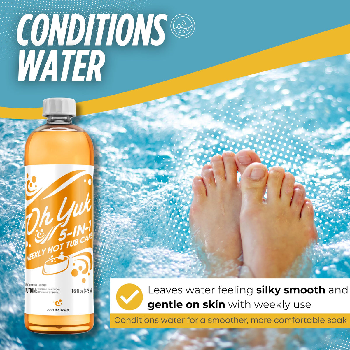 5-in-1 Weekly Hot Tub Chemicals 2 Pack, Clarifier & Conditioner