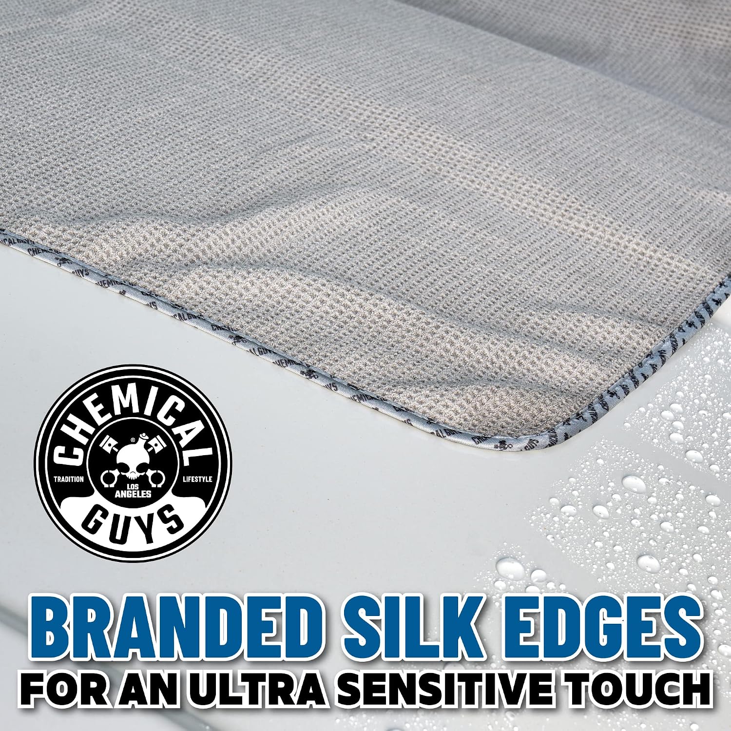 Waffle Weave Gray Matter Microfiber Drying Towel, 25 x 36 in | Waffle-weave towel with soft-banded edges soaks up