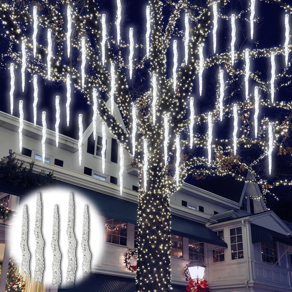 21.7 FT Icicle Lights, 60 LED Twinkle Icicle String Lights with 12Tube | Multicolour Christmas Light with 11 Modes